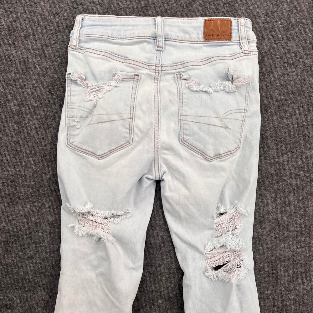 American Eagle Hi-Rise Jegging Crop Light Distressed Jean Ne(x)t Level size 2 - Picture 7 of 14